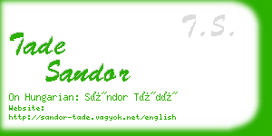 tade sandor business card